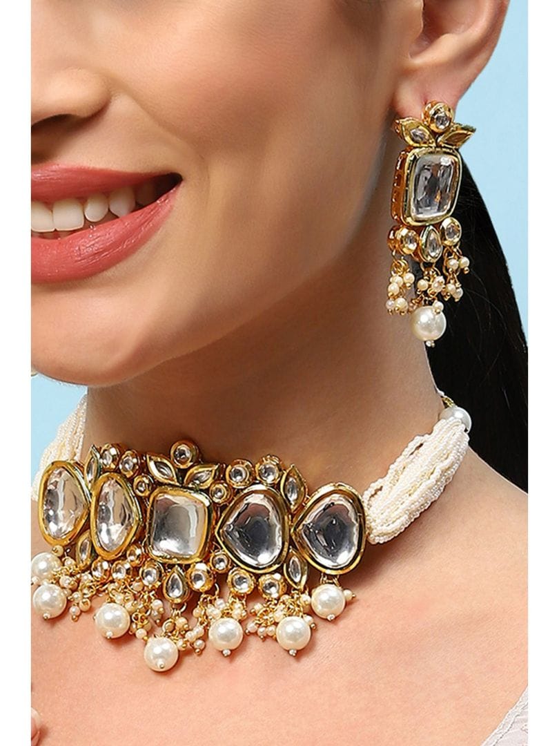 Kundan Necklace With Earrings - Image 3