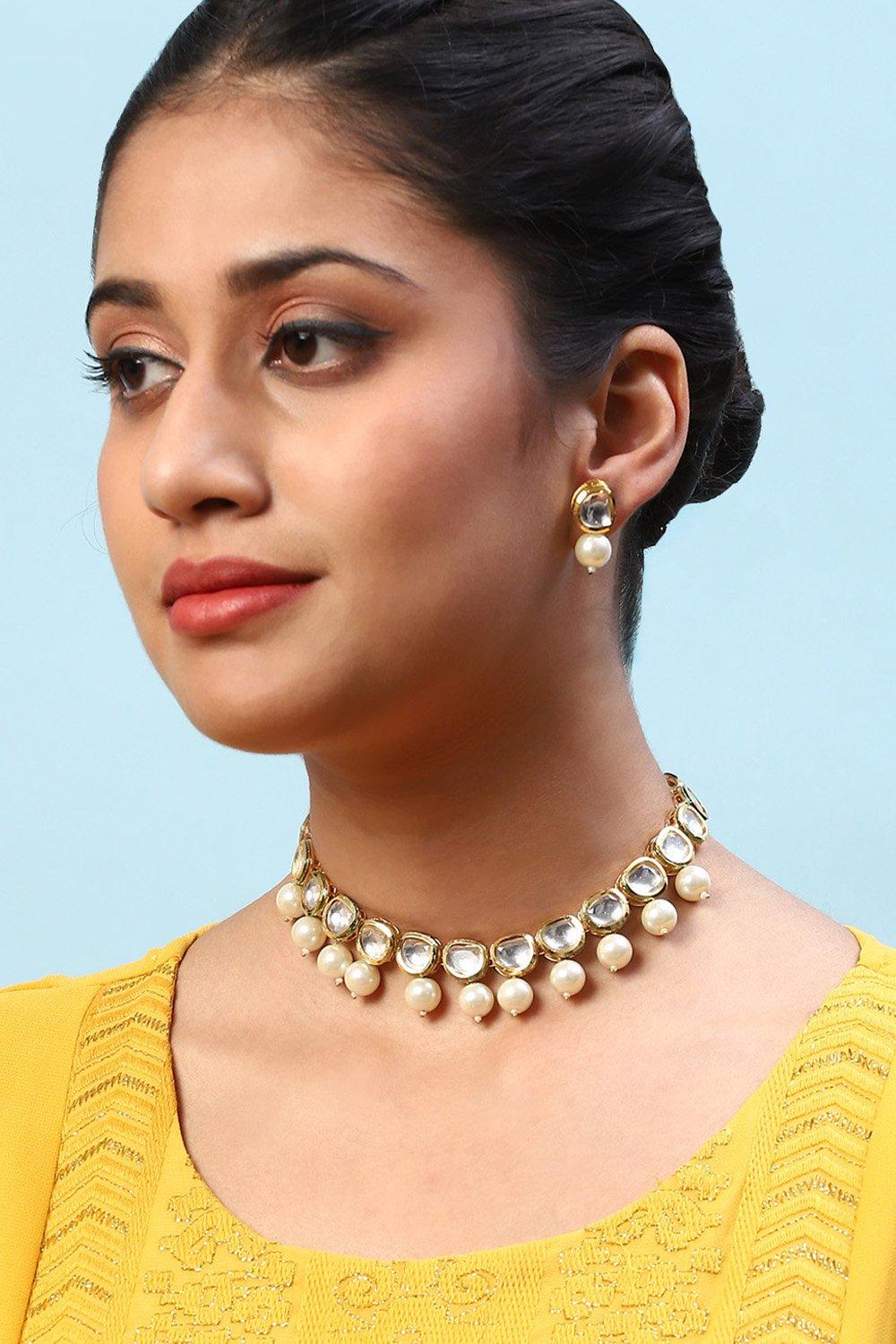 Kundan Necklace With Earrings - Image 2