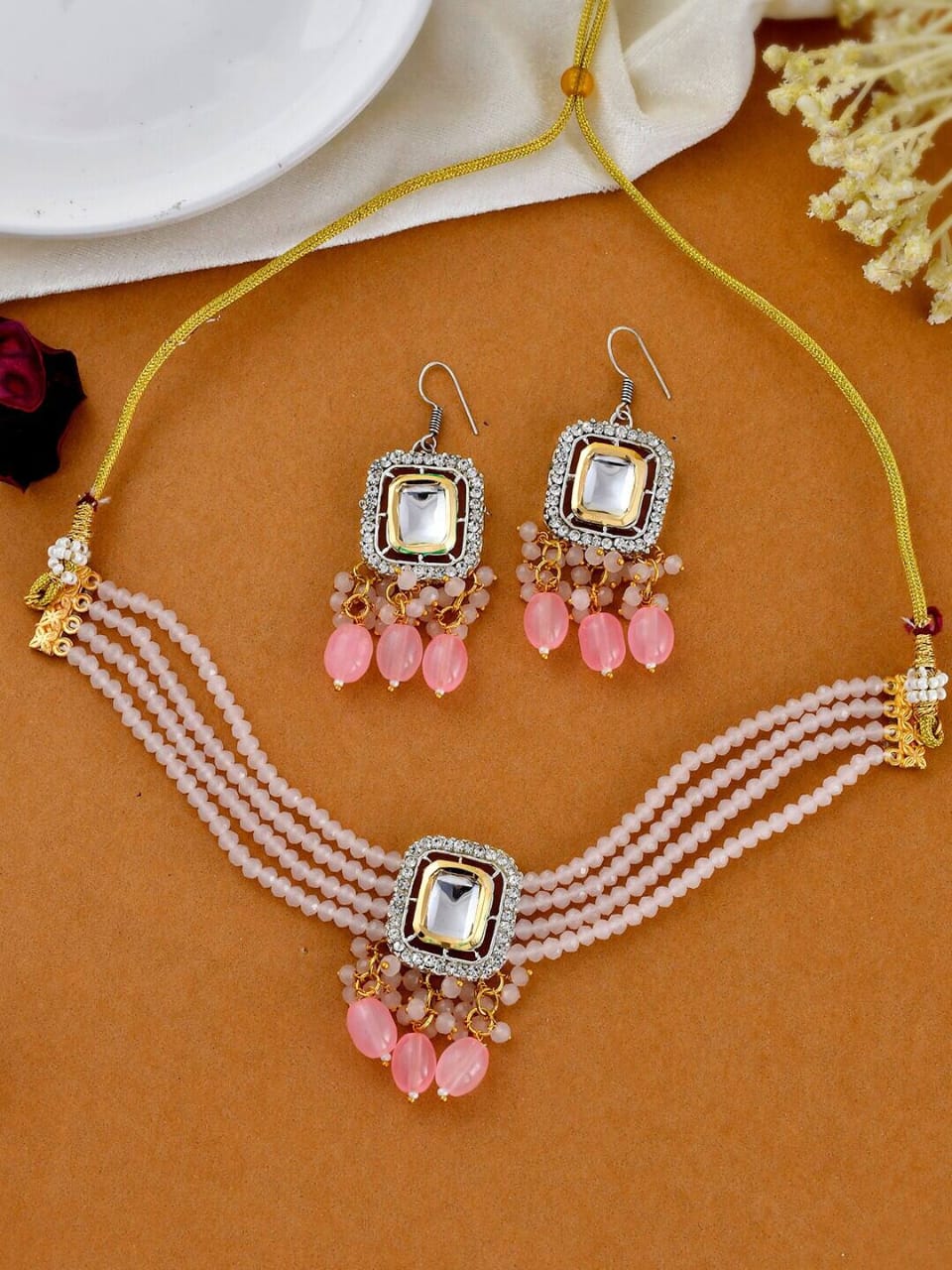Kundan Necklace With Earrings