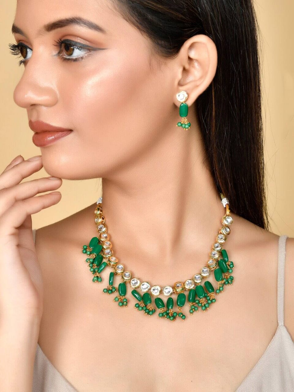 Kundan Necklace With Earrings - Image 2