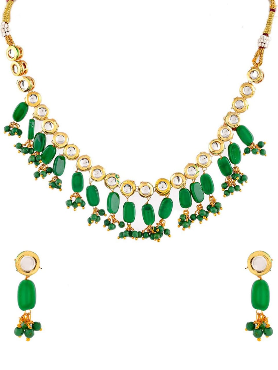 Kundan Necklace With Earrings - Image 4