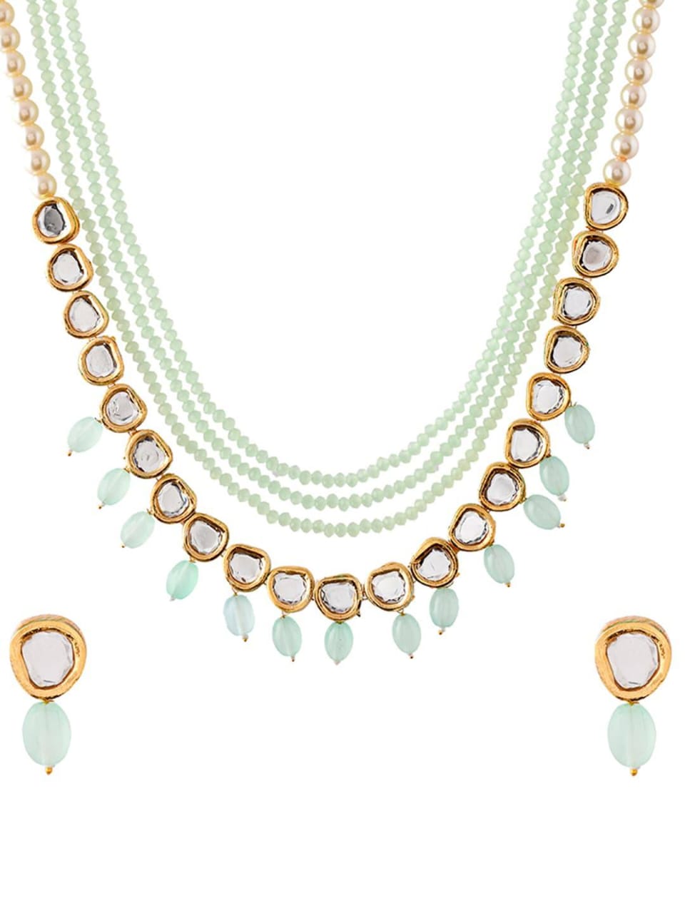 Kundan Necklace With Earrings - Image 4