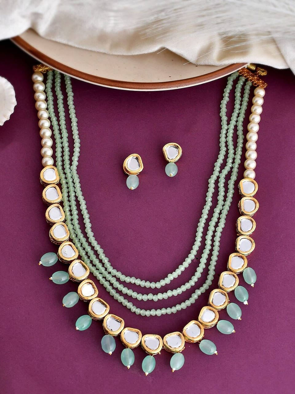 Kundan Necklace With Earrings