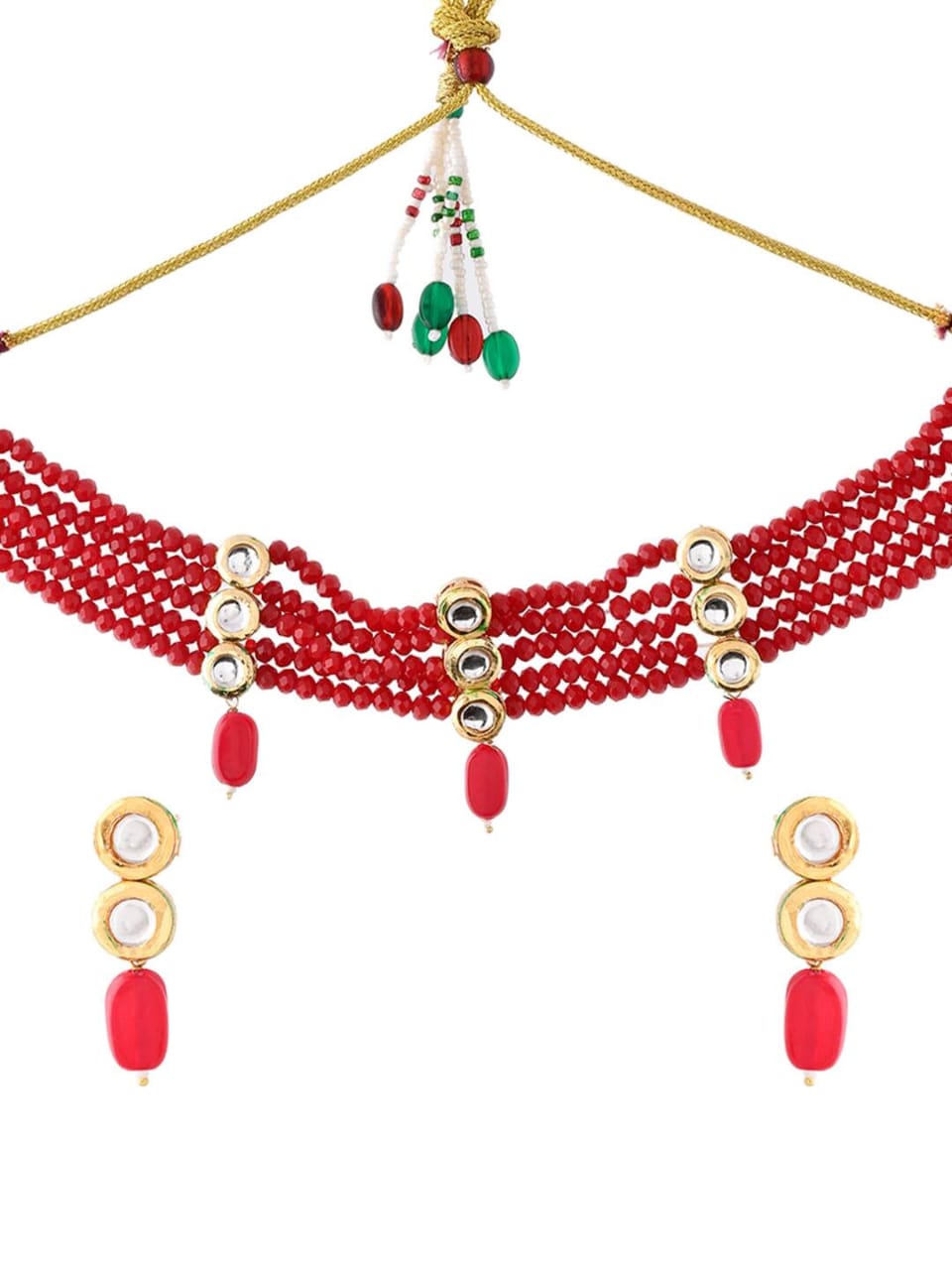 Kundan Necklace With Earrings - Image 4
