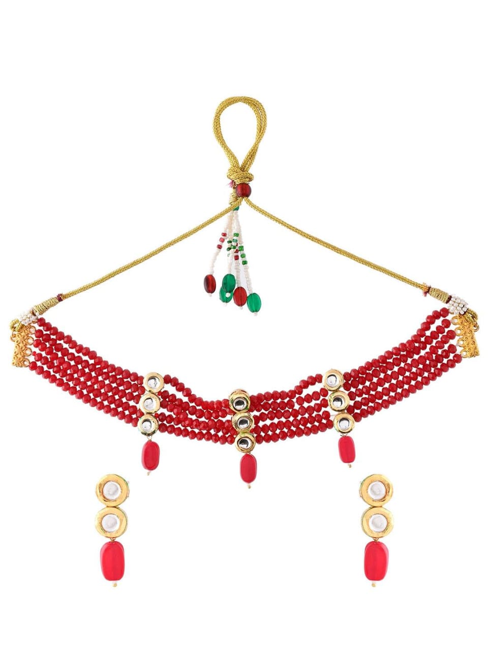 Kundan Necklace With Earrings - Image 3
