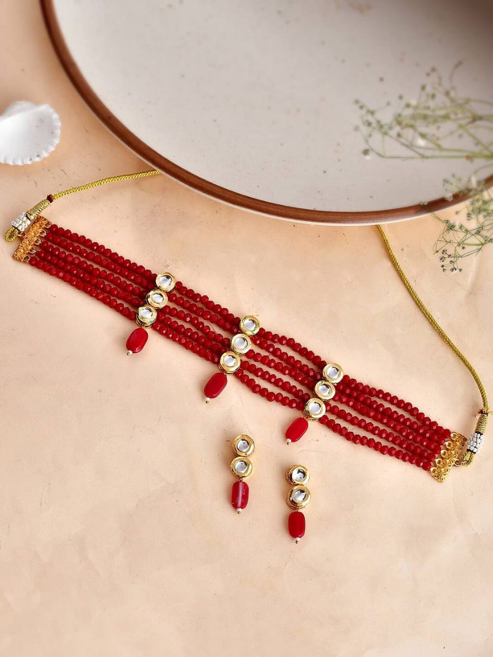 Kundan Necklace With Earrings