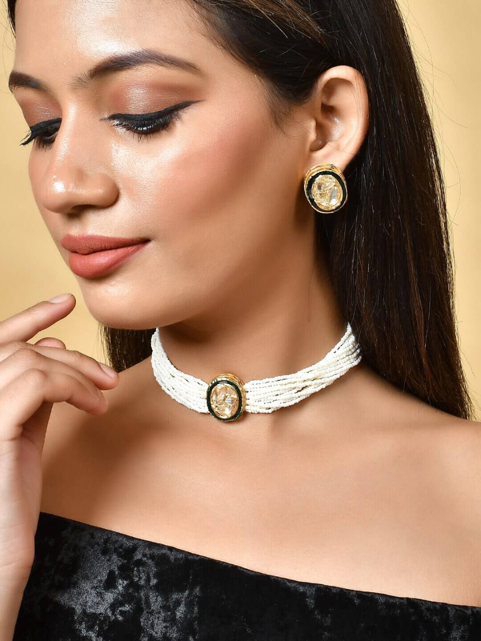 Kundan Pearl Necklace - Image 2