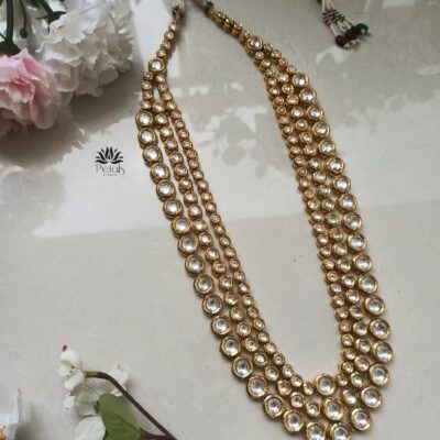 Premium Quality Uncut Kundan With Back Meenakari Long Necklace