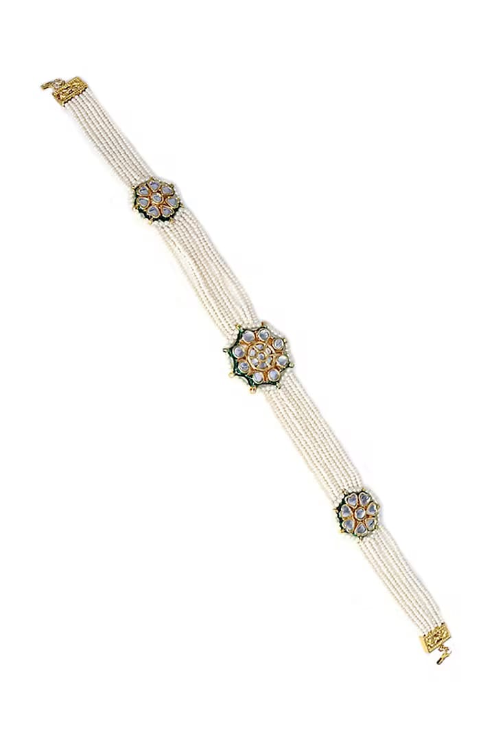 Gold Finish Kundan Polki Mathapatti - Image 3