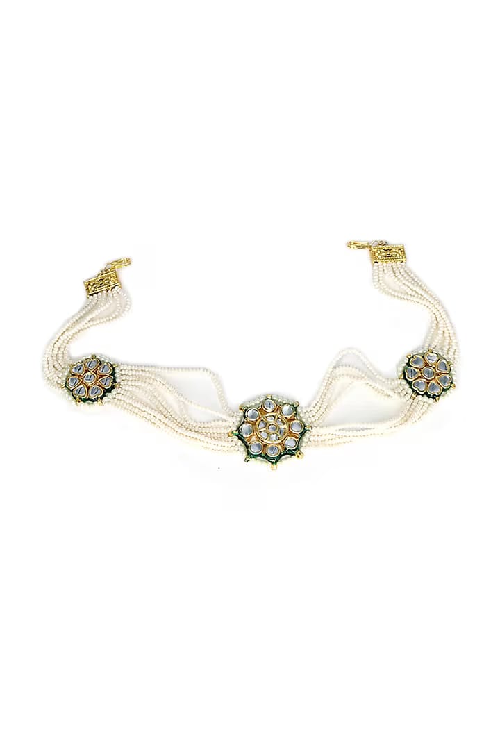 Gold Finish Kundan Polki Mathapatti - Image 2