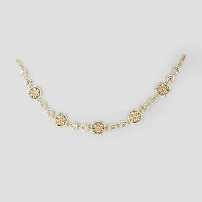 Gold Finish White Imitation Kundan Matha Patti