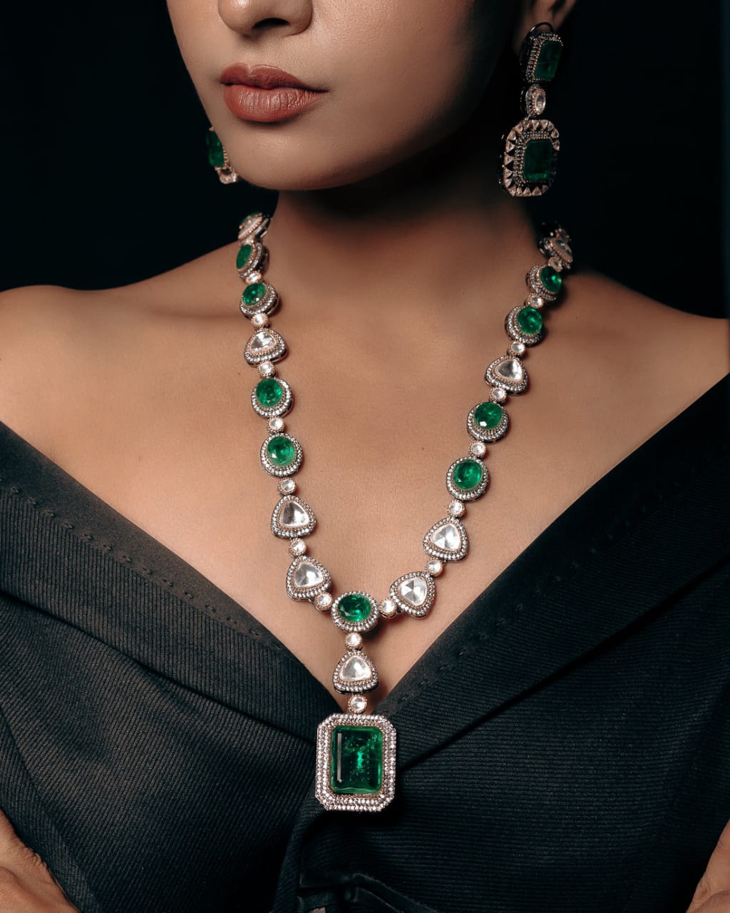 Highly Finished Uncut Polki Victorian Necklace, Victorian CZ Choker Necklace - Image 3