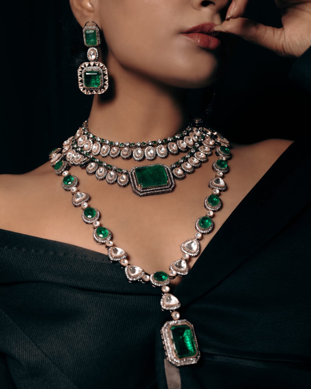 Highly Finished Uncut Polki Victorian Necklace, Victorian CZ Choker Necklace - Image 6