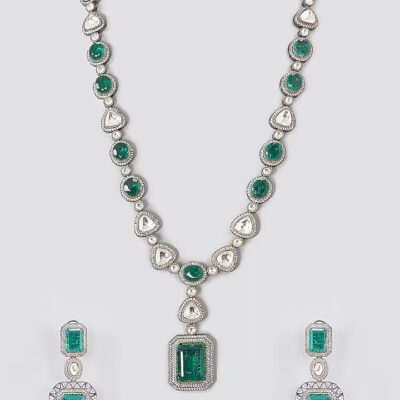 Highly Finished Uncut Polki Victorian Necklace, Victorian CZ Choker Necklace