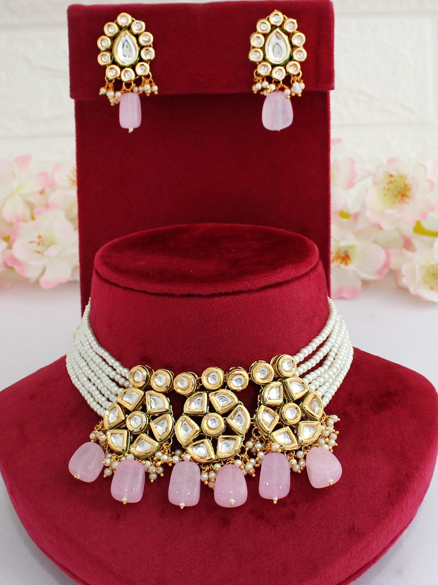 Kundan Choker Necklace Set - Image 3