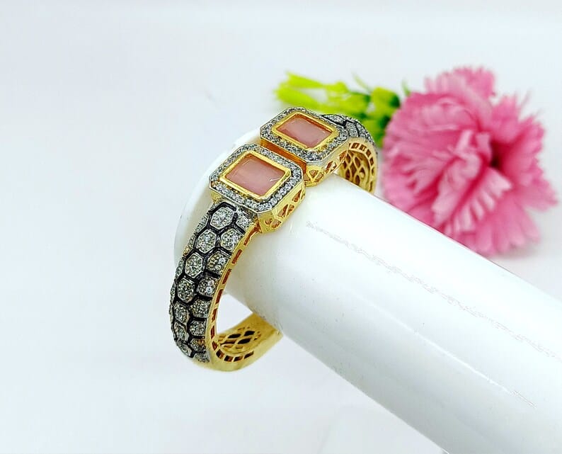 Pair of moissanite victorian dualtone bracelet - Image 4