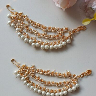 White Pearl Ear Chain