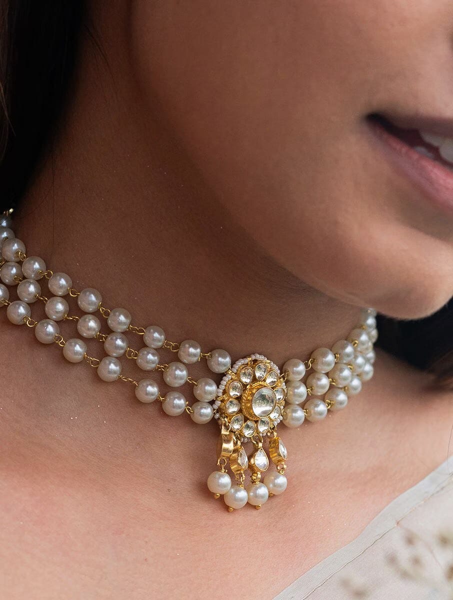 Kundan Flower Choker Set - Image 3