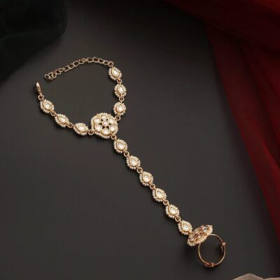 Kundan Pearl Hathphool (Set Of 2)