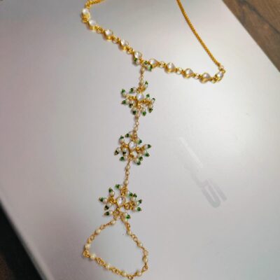 Kundan Pearl Hathphool (Set Of 2)