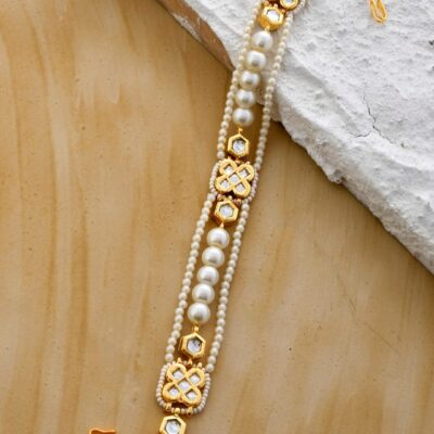 Exclusive Studded Gold Plated Headband With Enamel Work Traditional Bridal Matha Patti