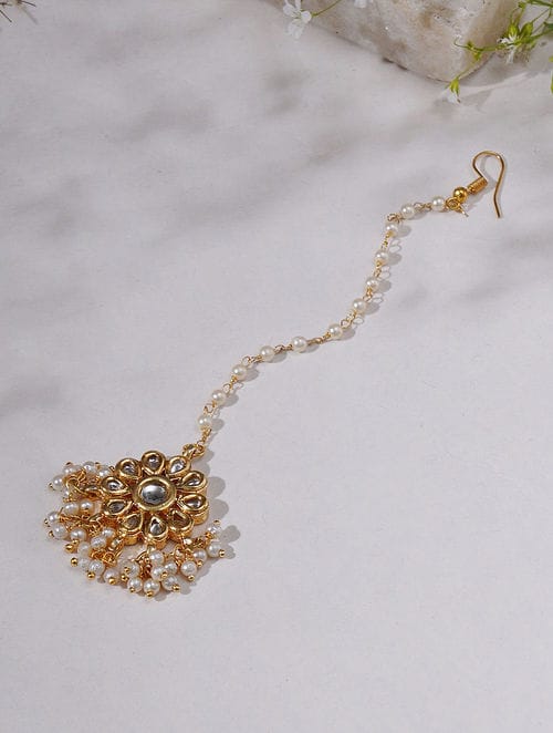 Gold Plated Kundan Polki Mangtika