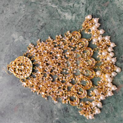 Gold Plated Kundan Passa Bridal Jhoomar Jewellery
