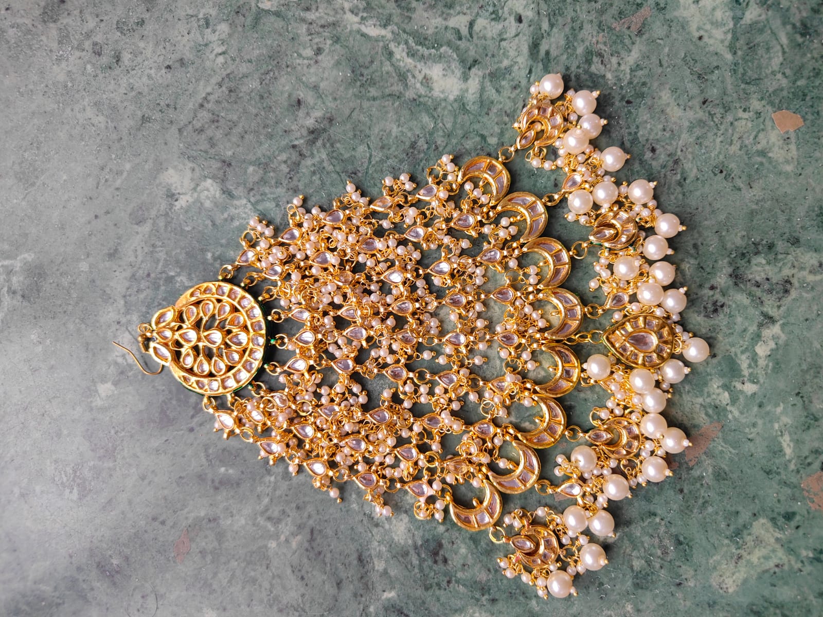Gold Plated Kundan Passa Bridal Jhoomar Jewellery