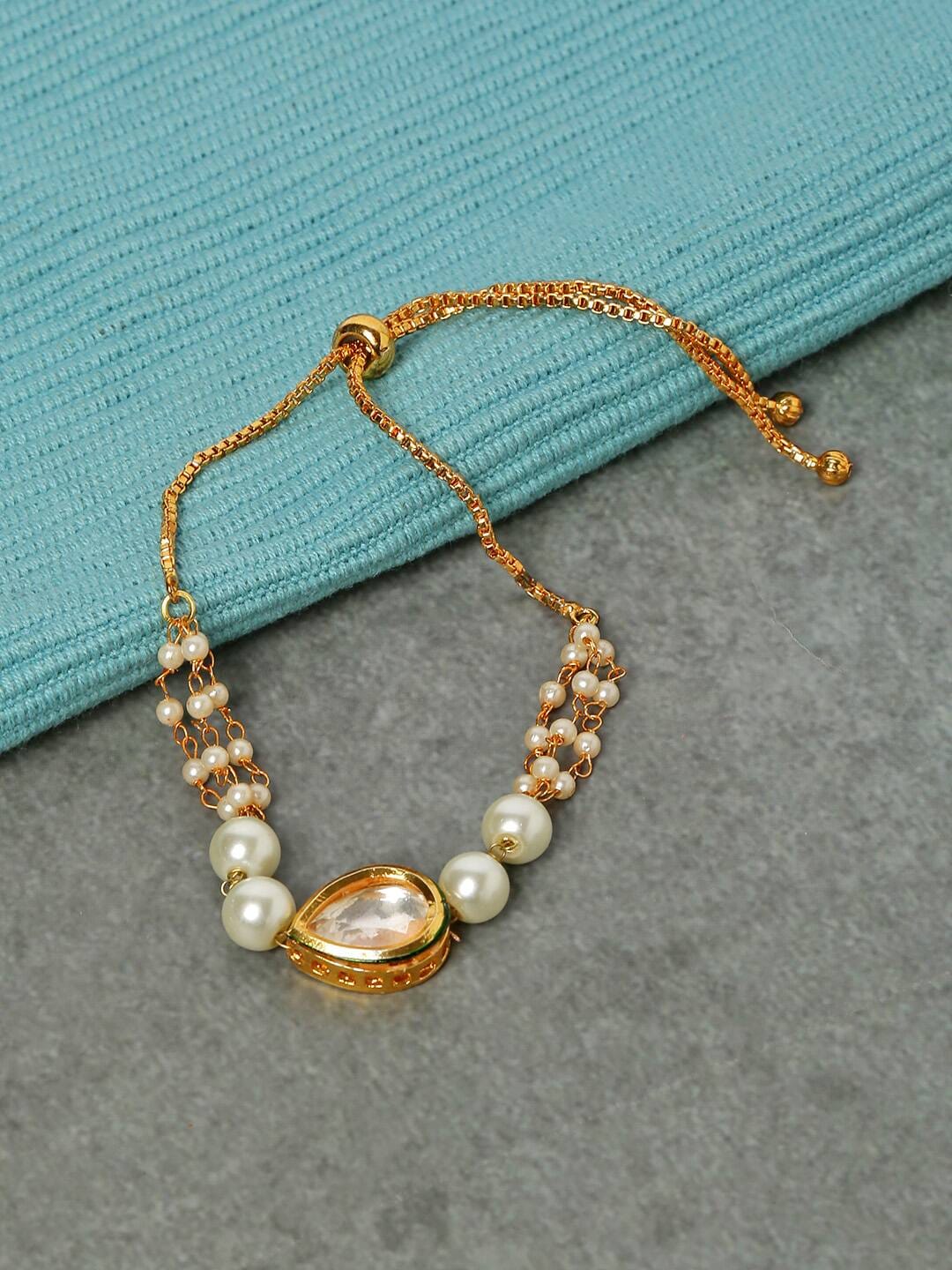 White Gold Tone Kundan Braclet