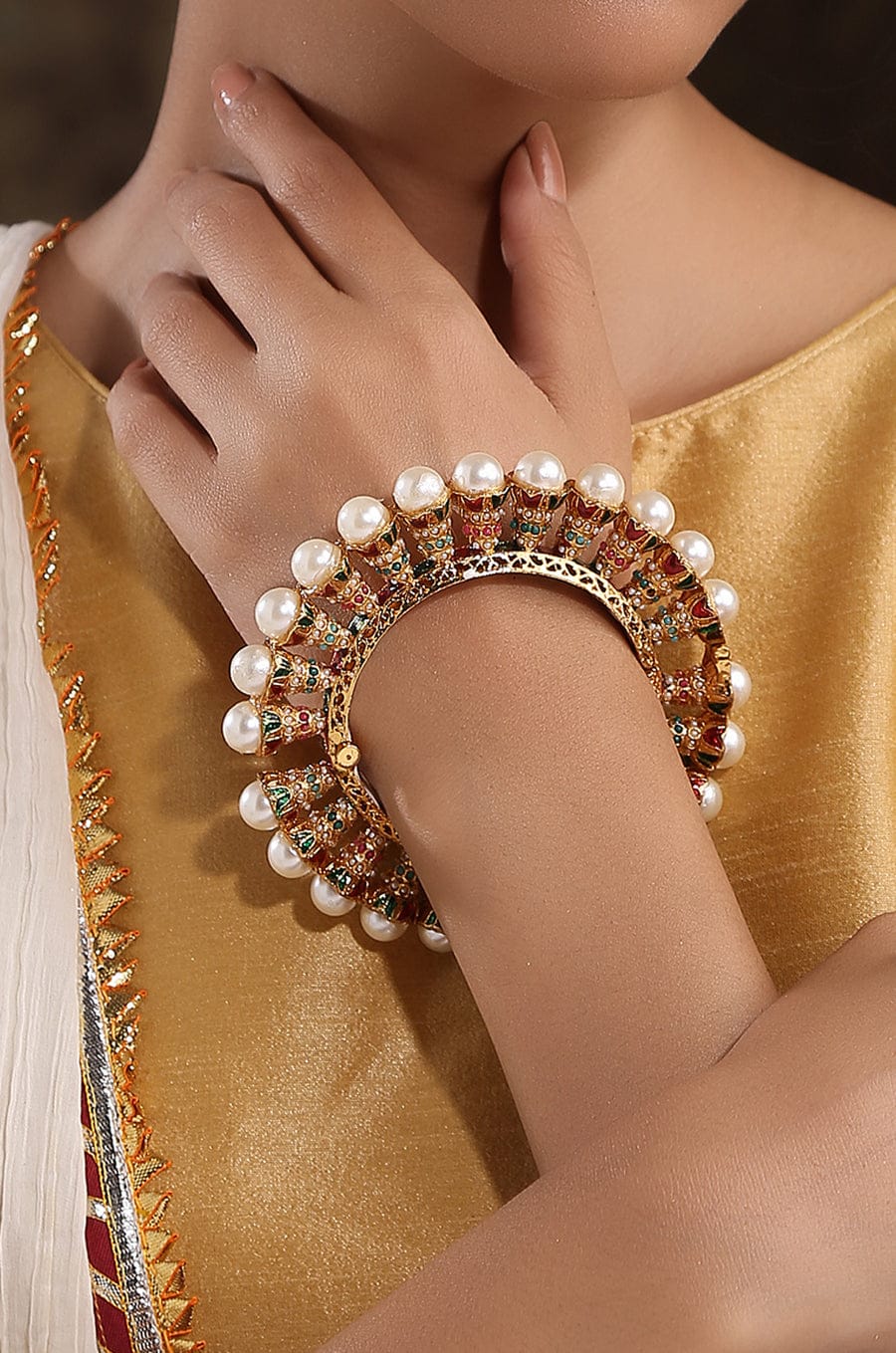 Gold Plated Rajwadi Bangle - Image 4