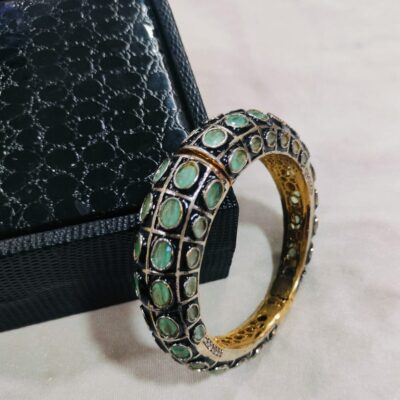 Pair of moissanite victorian dualtone bracelet