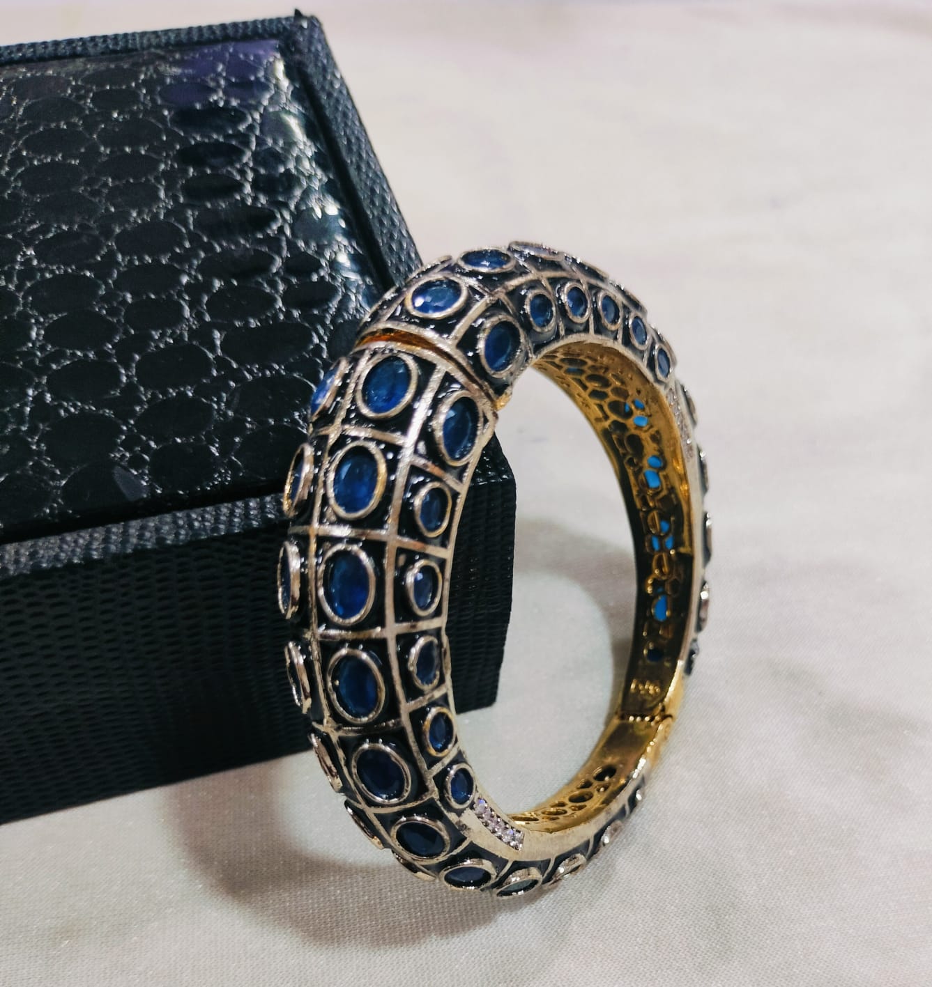 Pair of moissanite victorian dualtone bracelet