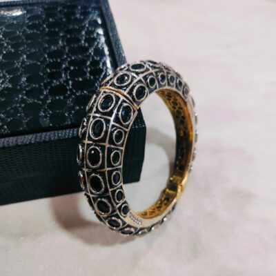 Pair of moissanite victorian dualtone bracelet