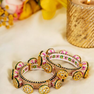 Brass Kundan Designer Meenakari Bangles