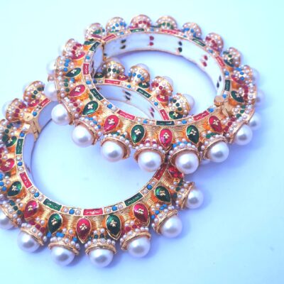 Gold Plated Jadau Kundan Polki Bangles