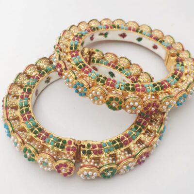 Brass Kundan Designer Meenakari Bangles