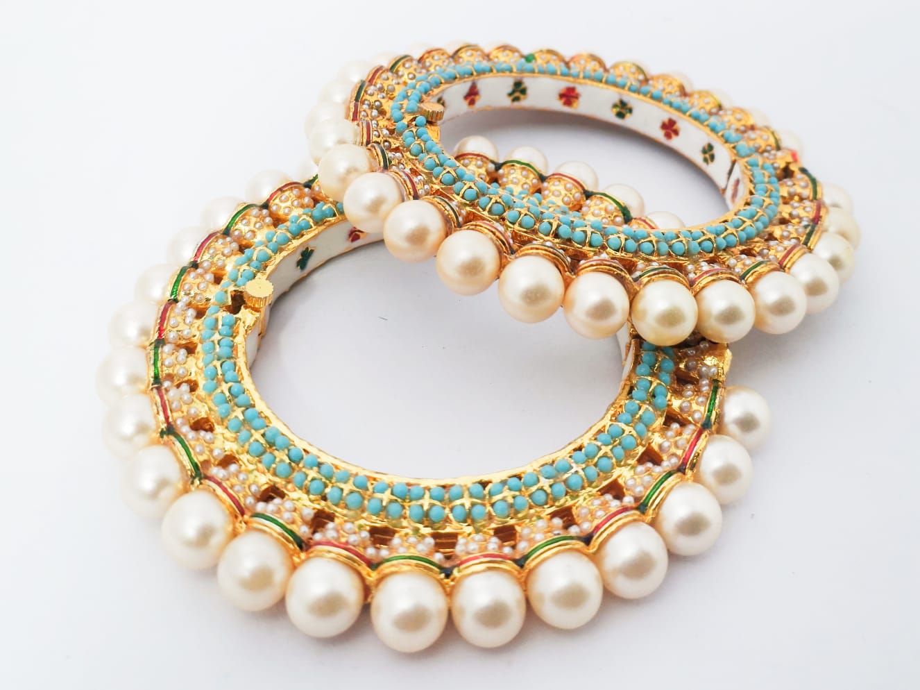 Brass Kundan Designer Meenakari Bangles