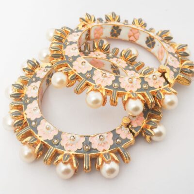 Brass Kundan Designer Meenakari Bangles