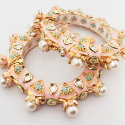 Gold Plated Jadau Kundan Polki Bangles