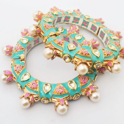 Gold Plated Jadau Kundan Polki Bangles