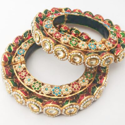 Gold Plated Jadau Kundan Polki Bangles