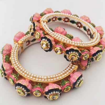 Gold Plated Jadau Kundan Polki Bangles