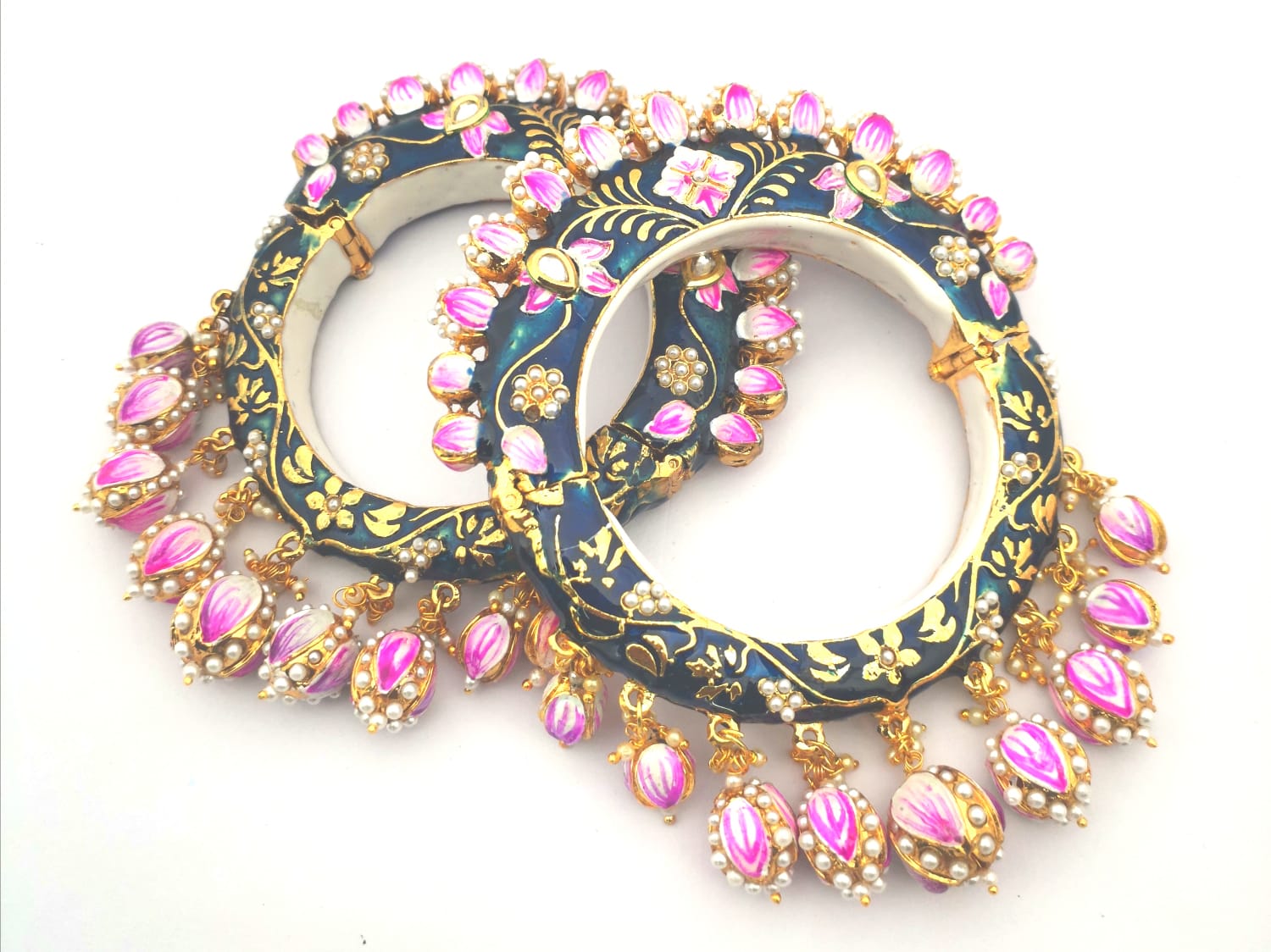 Brass Kundan Designer Meenakari Bangles