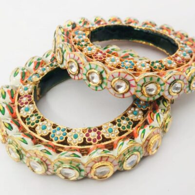 Brass Kundan Designer Meenakari Bangles