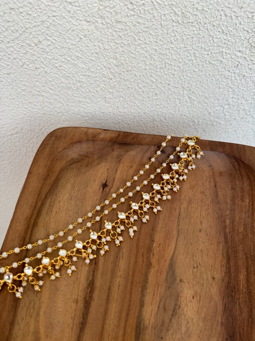 Kundan Pearl Choker Necklace - Image 4