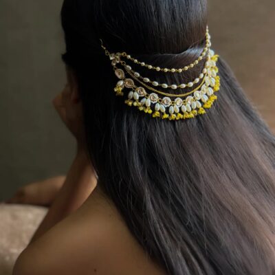 Delicate Pearl & Kundan Ear chain (Set Of 1)
