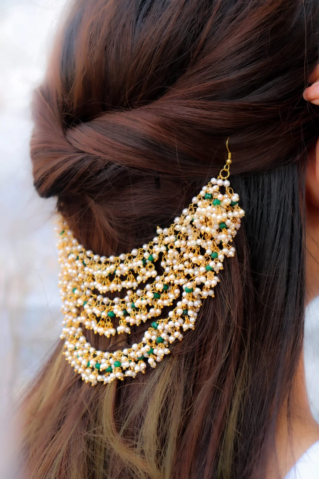 Delicate Pearl Ear chain (Pack Of 1) - Image 2