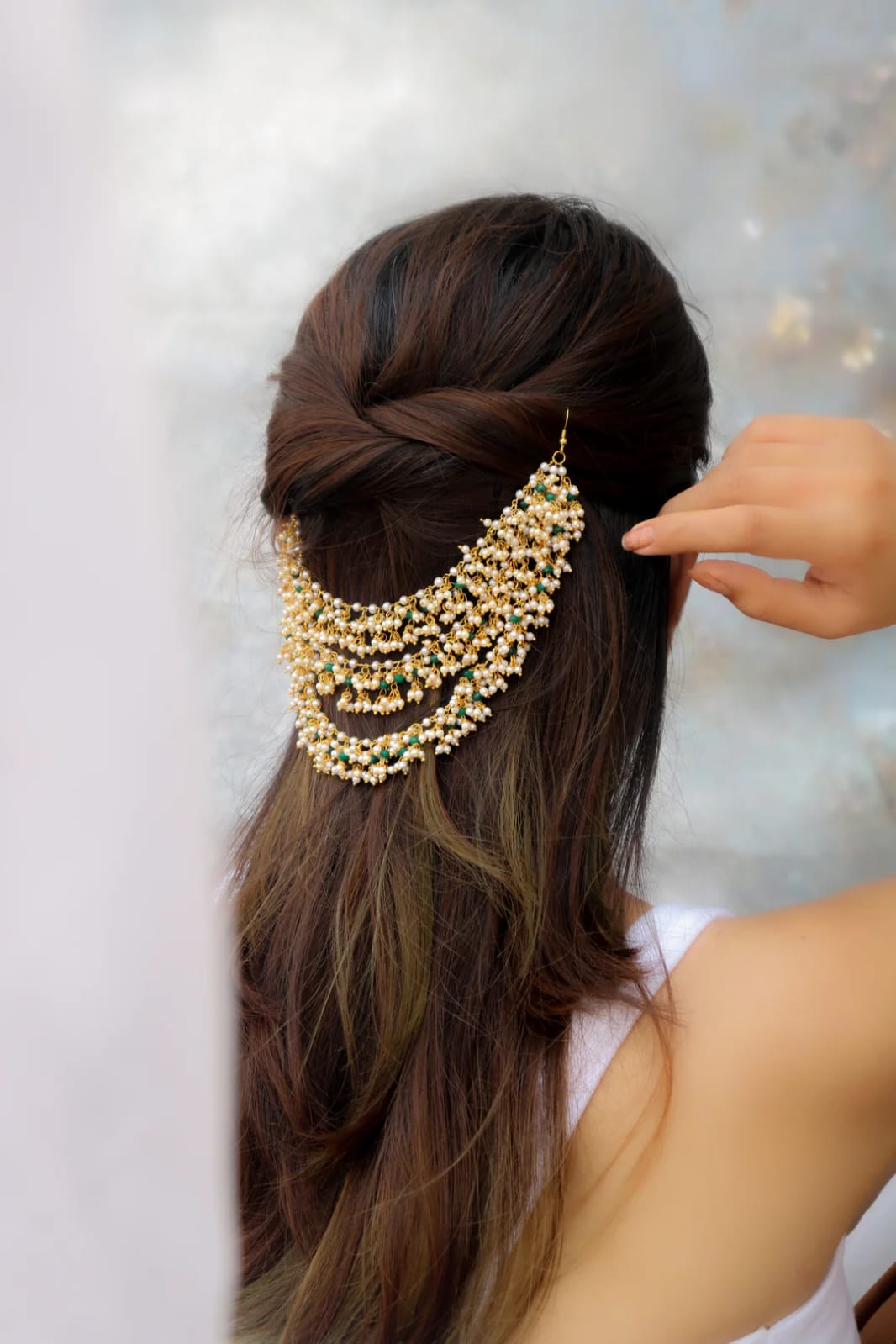 Delicate Pearl Ear chain (Pack Of 1)
