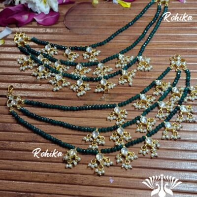 Delicate Pearl & Kundan Ear chain