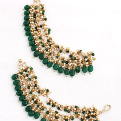 Delicate Pearl & Kundan Ear Chain